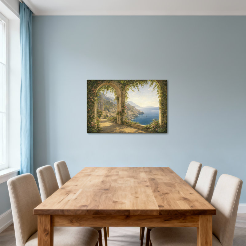 Scène de paysage côtier, H 12 po x l 18 po