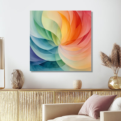 Blooming Whirl Of Rainbow - Rainbow Canvas Print