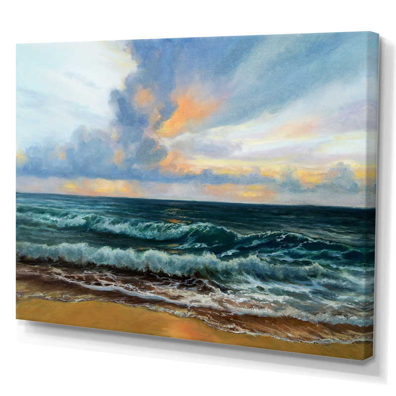 «Wild Blue Ocean Waves», reproduction sur toile, H 30 po x l 40 po x P 1,5 po, Toile tendue