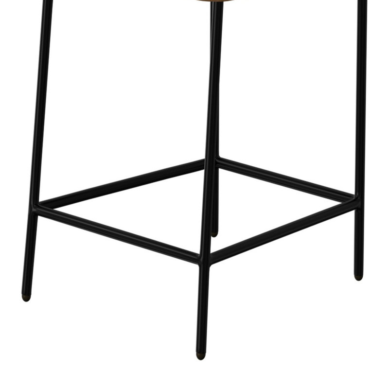 Chaise de bar Iffa, dossier ouvert, fer noir, cognac, Tabouret de bar (hauteur de siège 30 po), Brun cognac