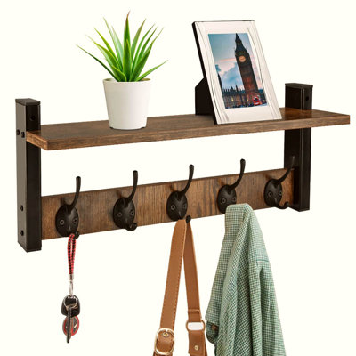 5 - Hook Wall Mounted Coat Rack