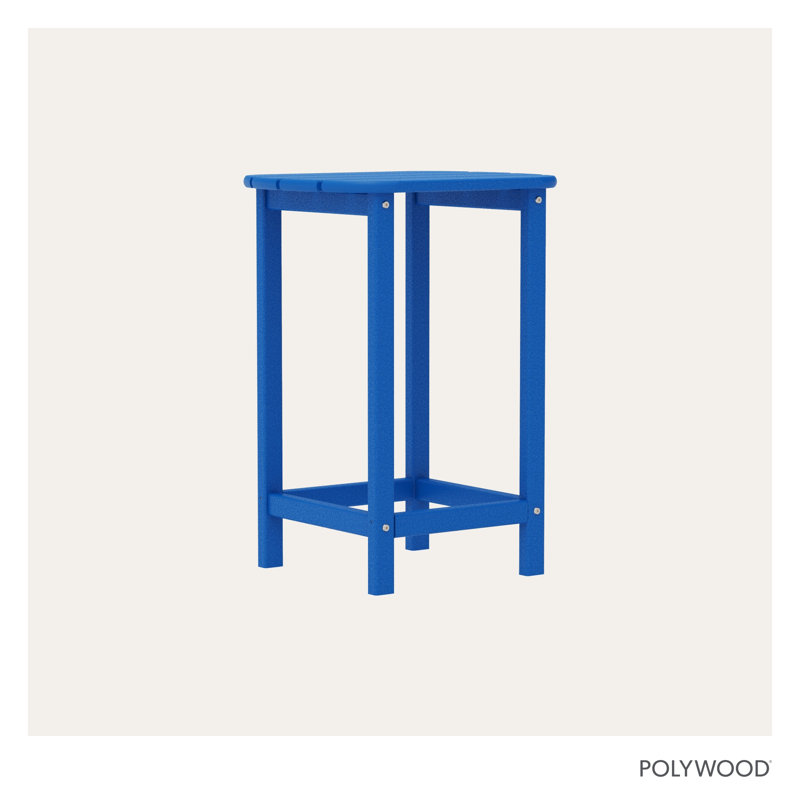 POLYWOOD South Beach 26" Counter Side Table, Pacific Blue