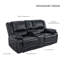 Canapé modulaire inclinable de 109 po en similicuir avec rangement et porte-gobelets-1360212349