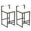 Ensemble de 2 tabourets de bar rembourrés en similicuir avec tabourets de bar modernes et structure en métal pour comptoir, îlot de cuisine
