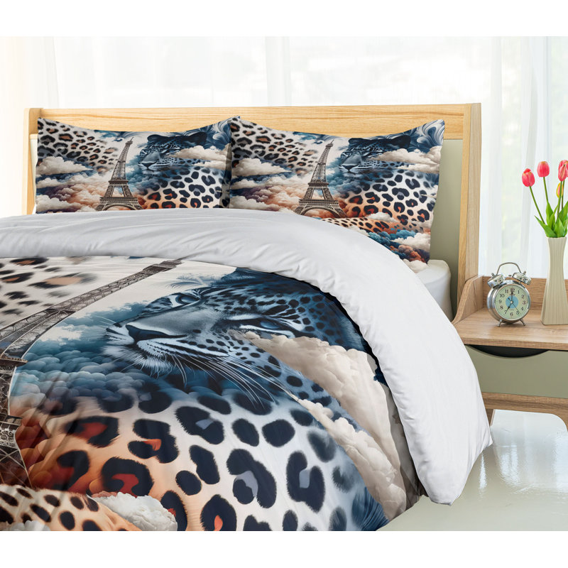Leopard Duvet Cover, California King Duvet Cover + 2 Standard Shams