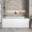 Baignoire en alcôve en acrylique blanc brillant avec drain extérieur 66 po x 32 po Streamline-108298583