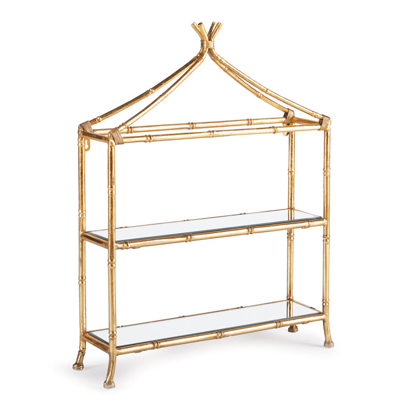 Donnie 2 Piece Shelving Unit, Gold