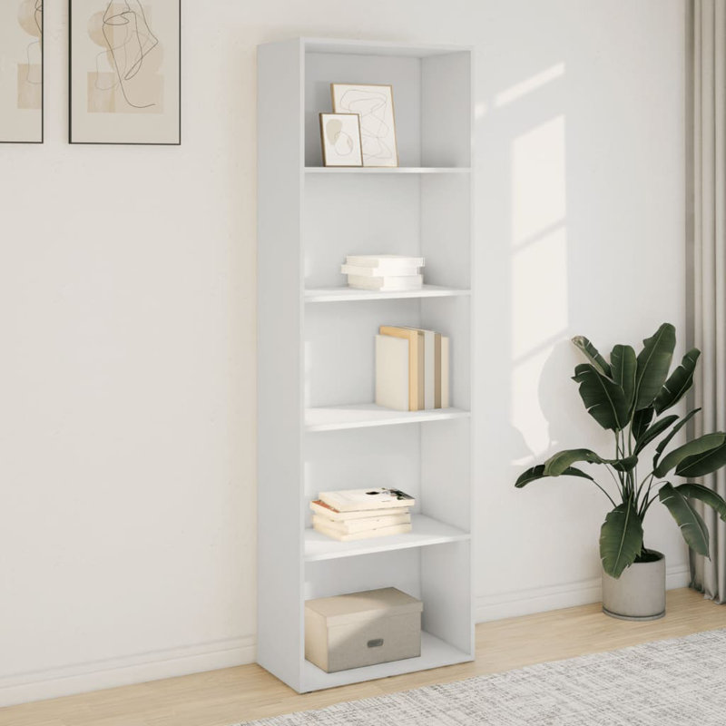 Analuisa Bookcase, (4 Shelves) 189cm H x 60cm W x 30cm D, White
