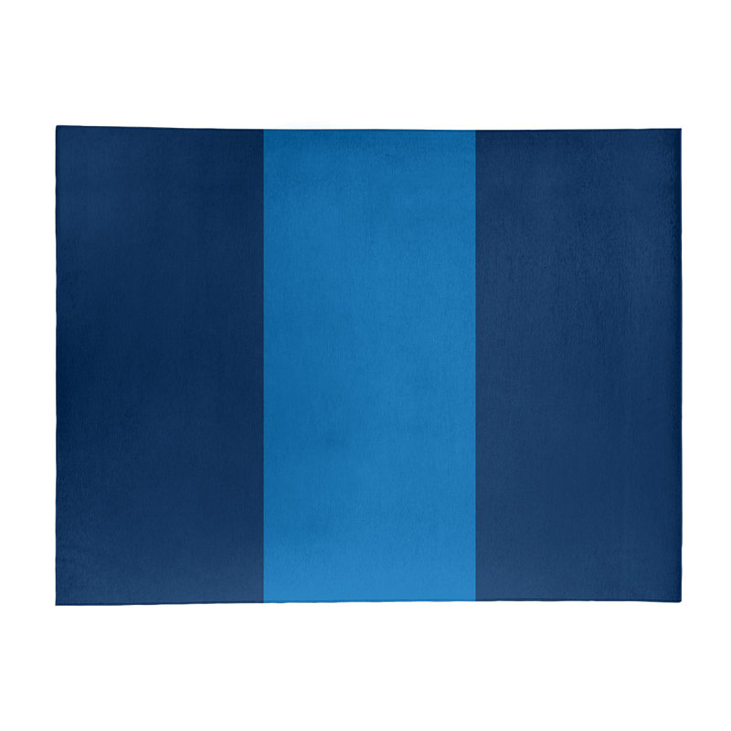 Tapis à rayures bleu marine/bleu, Rectangle 5 pi x 7 pi