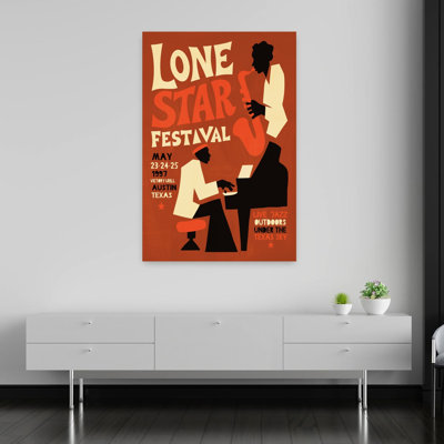 Retro Jazz Festival Retro Vintage Architecture Wall Art Print