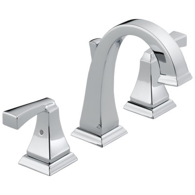 Dryden Chrome Bathroom Faucet 3 Hole, 8 Inch Widespread 2-Handle Bathroom Sink Faucet for Vanity, Metal Push-Pop Drain Assembly, Chrome