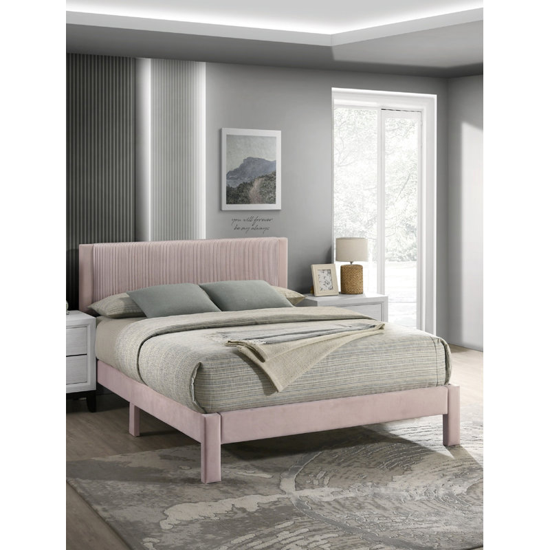 Lit de tête de lit tapissier 1pc Contemporary, Grand, Rose