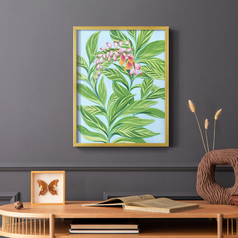 Tropical Shell Ginger I Framed Print - Solid Wood, 14" H x 11" W