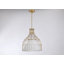Luminaire suspendu en forme de cloche 1 lumière Aukerman 60 watts avec abat-jour en verre opale gravé et cage extérieure en métal-1119005714-1119005712