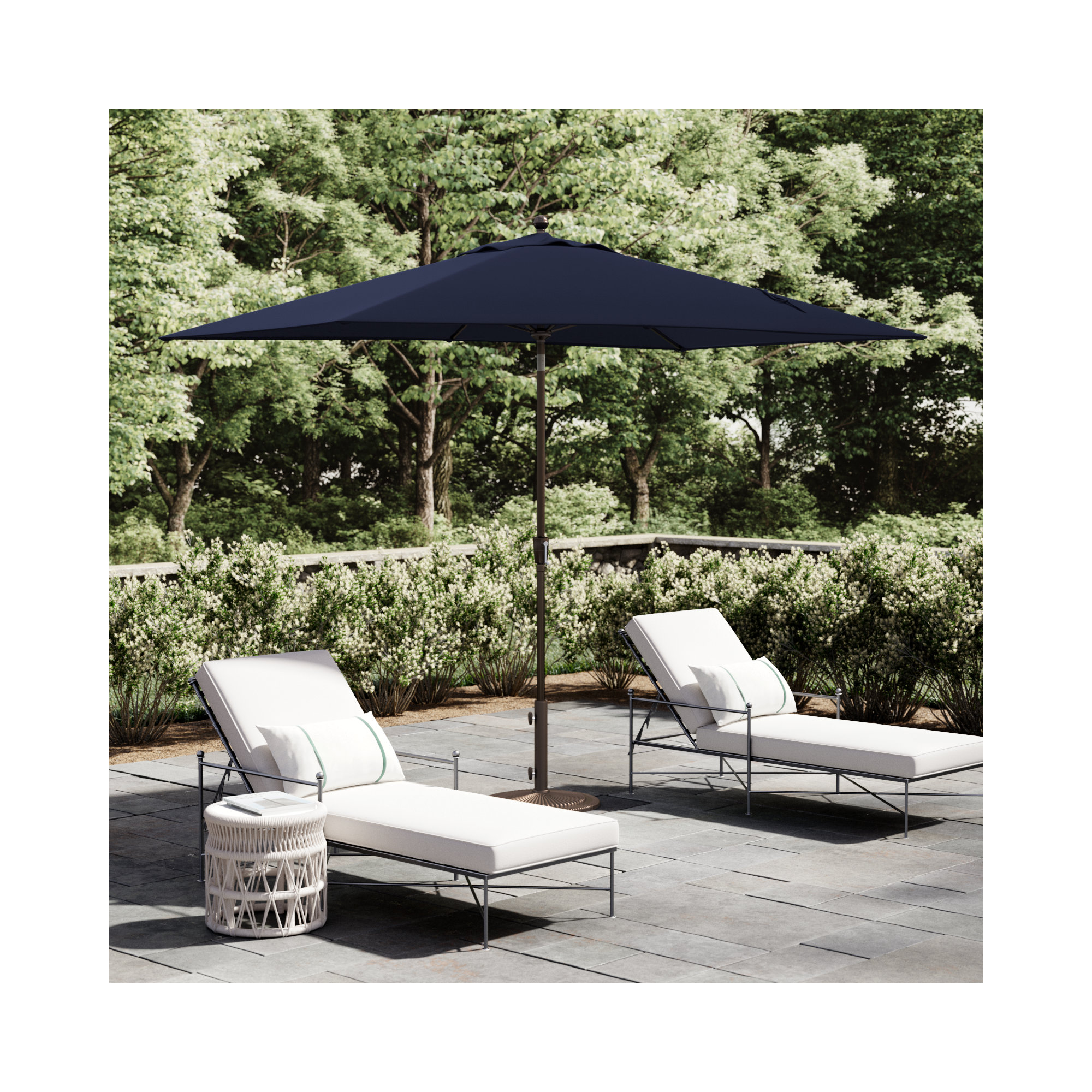 Launceston 78'' Outdoor Umbrella, Bronze, Canvas Navy Sunbrella® Canvas