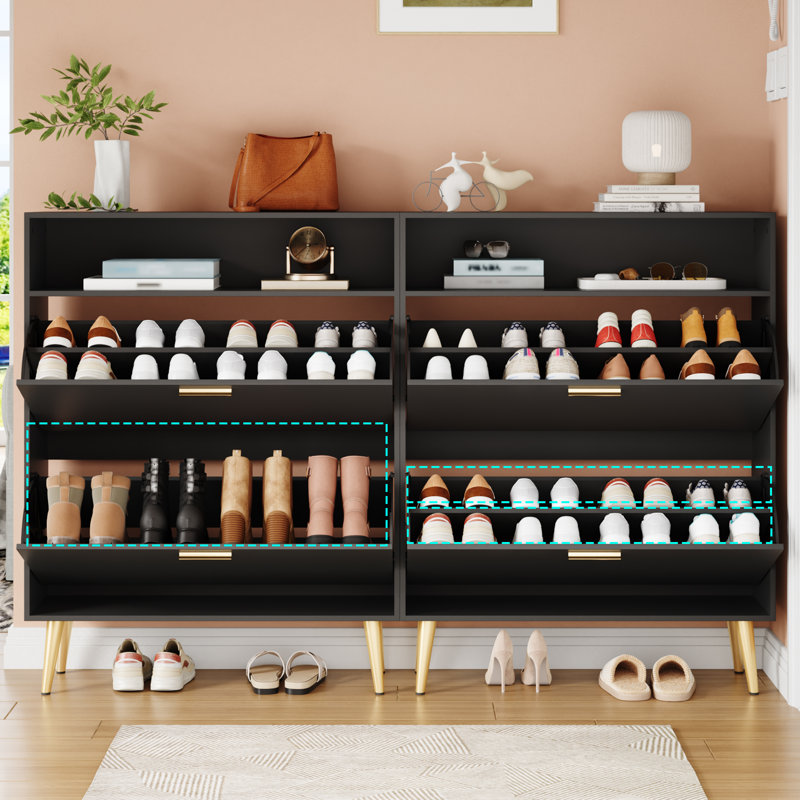  Armoire de rangement pour chaussures avec tiroir 36 paires