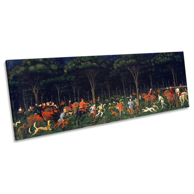 Paolo Uccello The Hunt In The Forest - Wrapped Canvas Panoramic Print