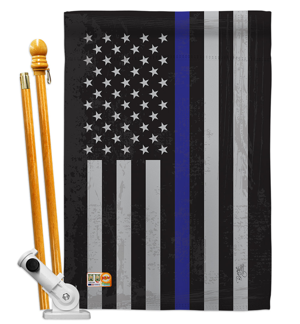 Double Sided 40'' H x 28'' W Polyester Flag Set Breeze Decor