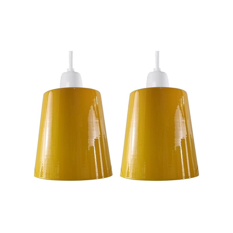 13 cm H Bell Lamp Shade, Yellow 2 Pack