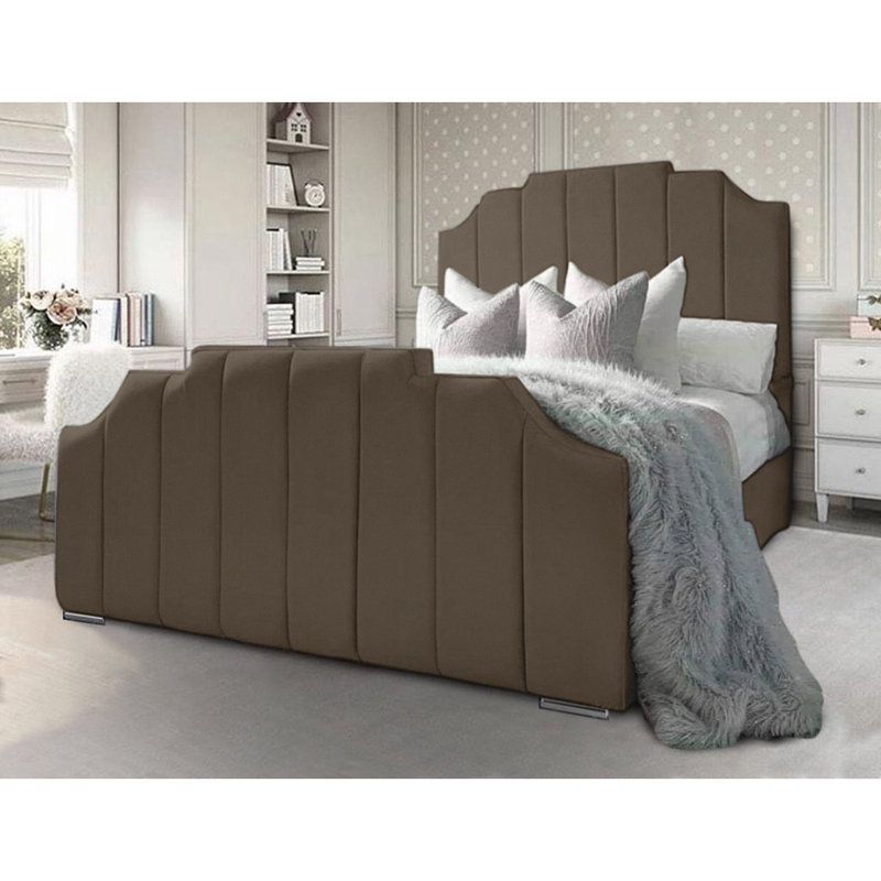 Tyrion Upholstered Bed , Small Double (4'), Mole