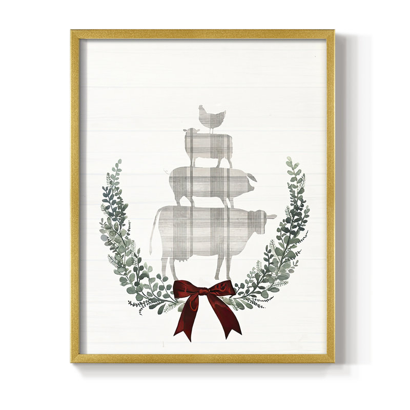 «Yuletide Animals I», H 15 po x l 12 po, Doré
