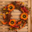 45Cm Hanging Artificial Sunflower Whirl Autumn Wreath