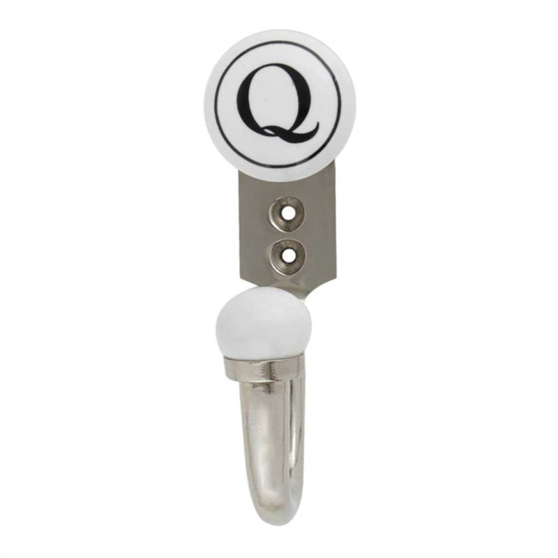 Letter Q Ceramic Wall Hook