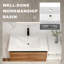 Meuble-lavabo mural avec lavabo en résine, tablette de rangement, portes à fermeture en douceur-870292553