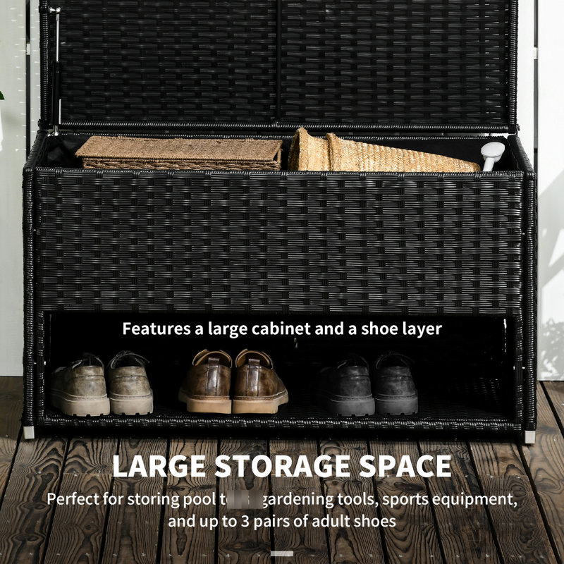 Espace de rangement noir pour les outils de jardinage
