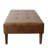 Coffee Table Ottoman, Brown Wood And Tufted Faux Leather, 46 Inch