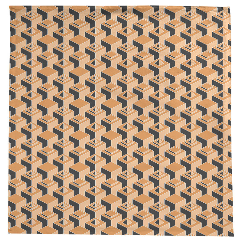 Classic Skyscrapers Tablecloth, Orange/Black