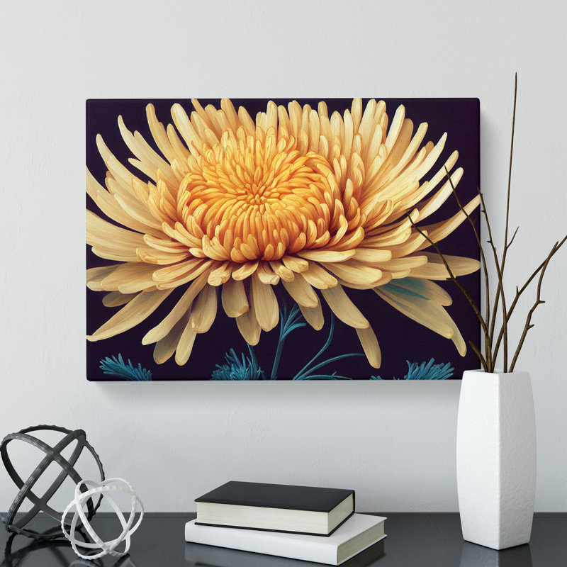 Charming Chrysanthemum Flower - Wrapped Canvas, 40cm H x 60cm W x 3cm D