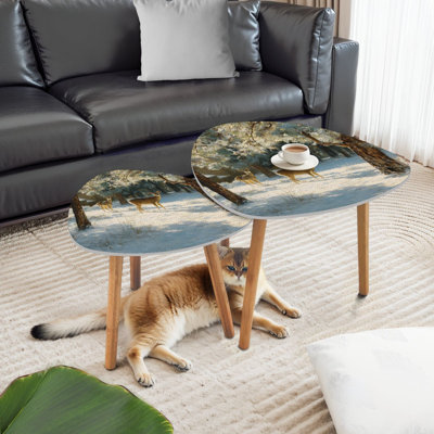 Ensemble de 2 tables basses gigognes Triangle