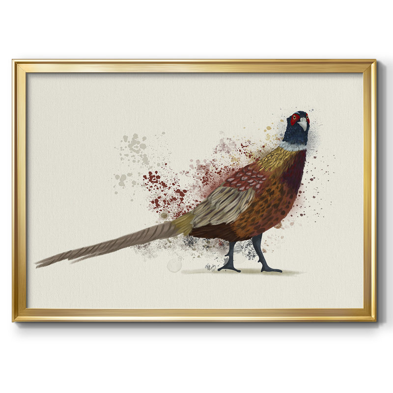 Pheasant Splash 2, reproduction d'art sur toile, H 26 po x l 38 po x P 1,5 po, Or