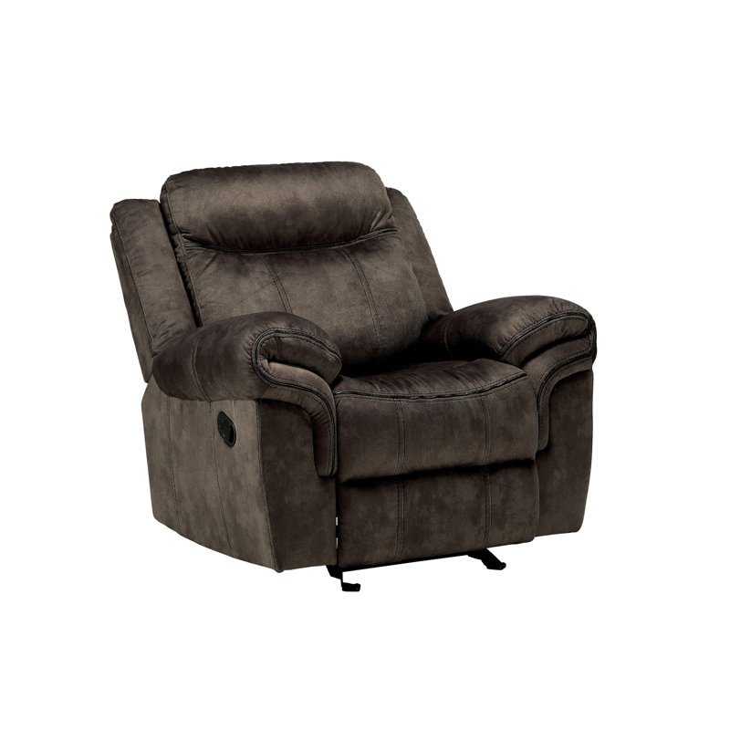Jemma 42" W Velvet Manual Glider Standard Recliner Living Room Side Chair, Brown
