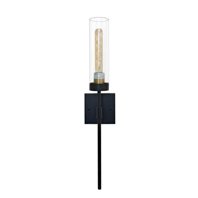 1-light Sconce With Iron & Glass (1-pack),modern Vanity Lighting For Bathroom, Bedroom & Living Room