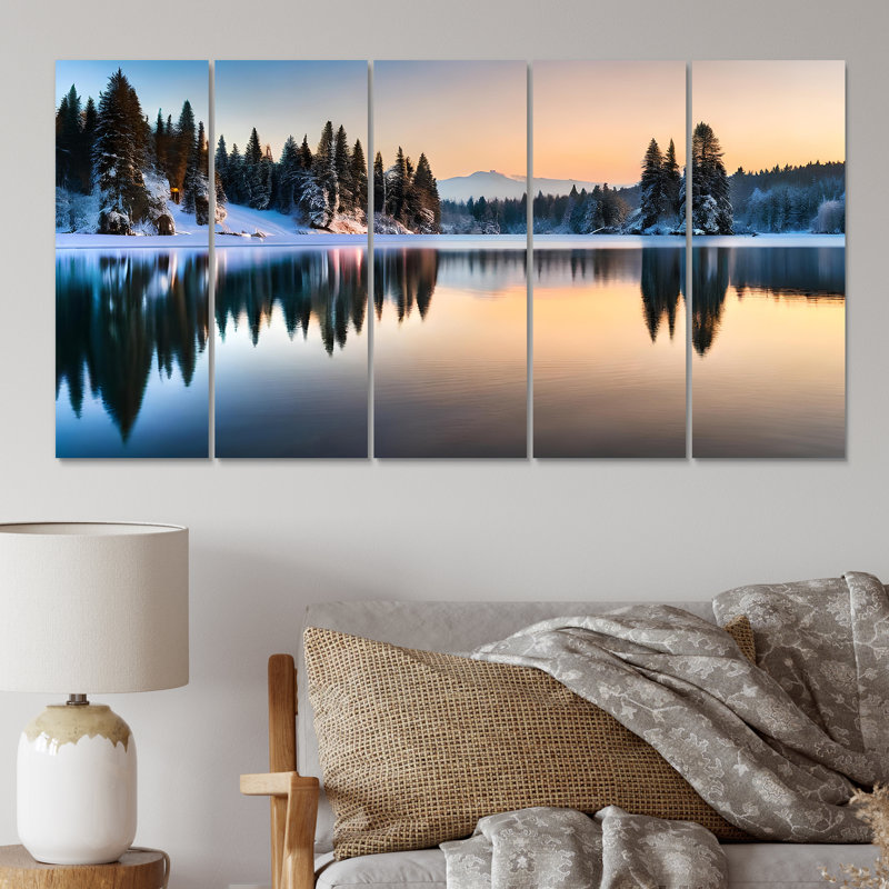 Hiver Alaskan Beauté V - Décoration murale Paysages - 5 panneaux égaux