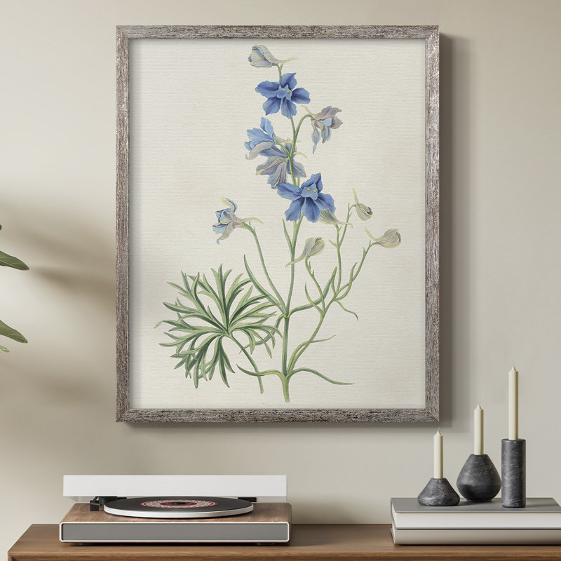 Fleurs des saisons II, reproduction encadrée - bois massif, H 21 po x l 17 po