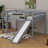 Twin Size Rubber Wood Low Loft Bed – Slide, Ladder & Safety Guardrails-135783432