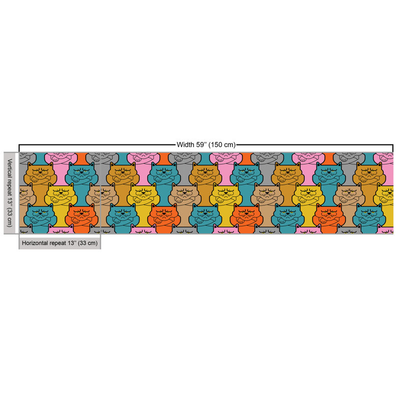 Gatto Grumpy Face Cats Fabric