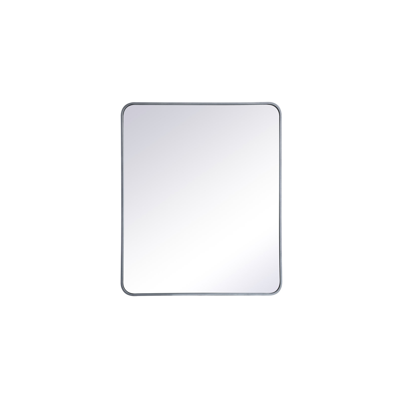 Sabine Metal Rounded Rectangle Wall Mirror, Silver, 36" x 30"