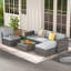 Ensemble de conversation modulaire pour patio avec coussins 3 personnes Abler-1252308015