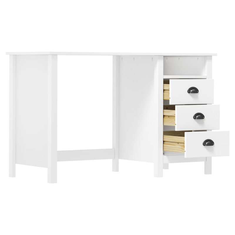 Michaelis Solid Wood Solid Wood Writing Desk, White