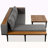 Luxury Patio Furniture Set With Removable Cushions And Coffee Table, L-Shaped Acacia Wood Sofa With Side Table, Outdoor Conversation Sectional Sofa For Backyard, Porch-489488008