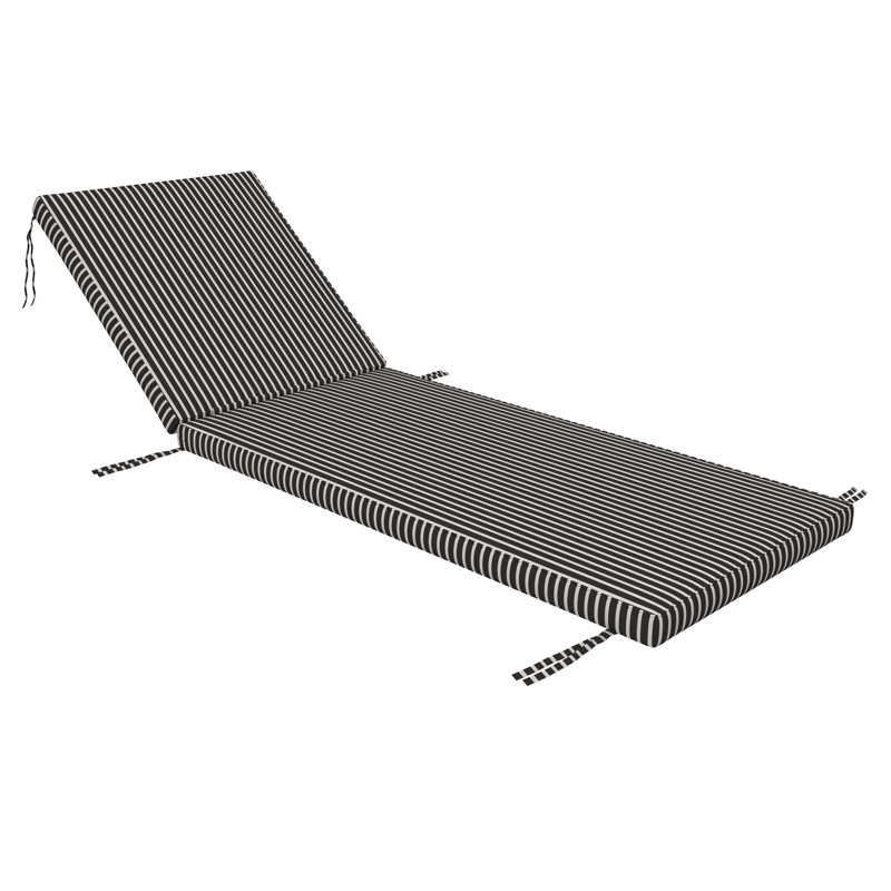 Outdoor Chaise Cushion With Sunbrella Fabric, 26" W x 80" D, Sunbrella® Shore Classic