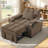 Chaise Lounge Chair Convertible Single Sleeper Chair with USB&Type-C, 2 Cup Holders, Side Table, Under-seat Storage&Storage Armrests-1959480147