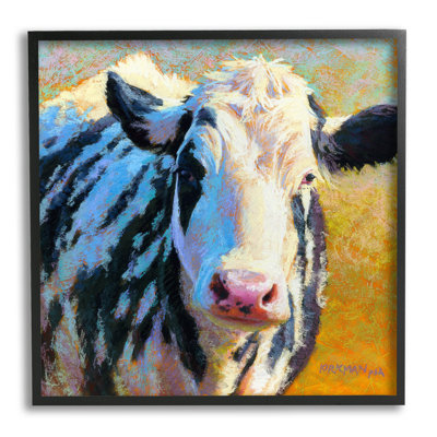 " Spotted Cow Animal Portrait " by Rita Kirkman Painting Print