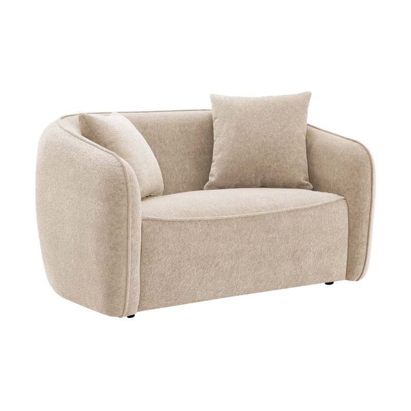 Causeuse en chenille avec coussins décoratifs