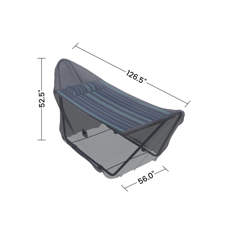 2-Person Porch Swing Cover For Harrington Spreader Bar Hammock, Water-Repellent UV-Resistant Polyester With Tie-Downs