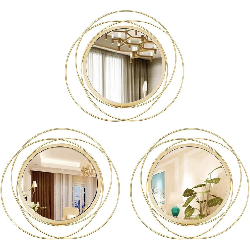 Golden Circular Mirror